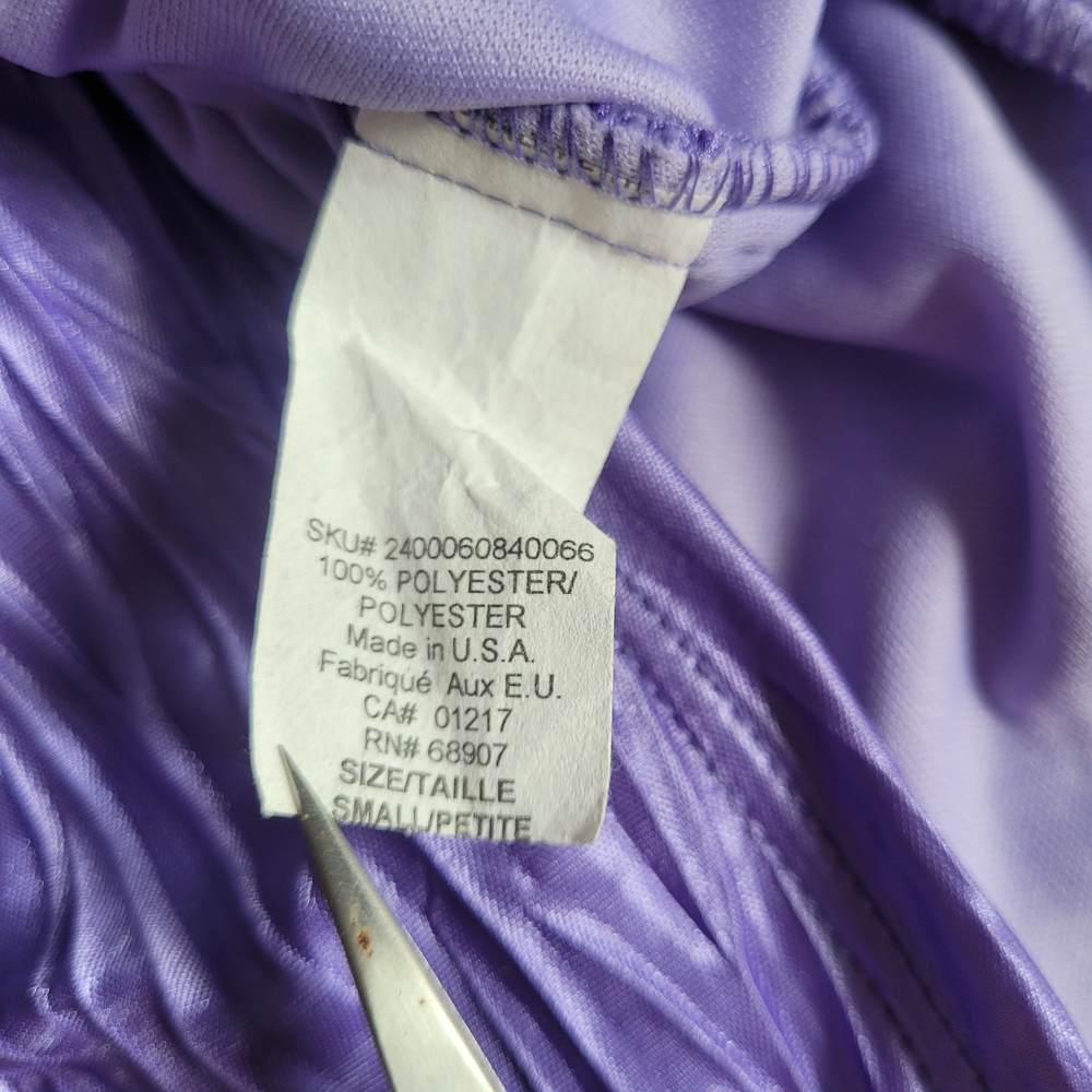 Vintage Y2K Le Chateau Ruched Bodycon Dress McBling Rhinestones Purple Small - Picture 11 of 14